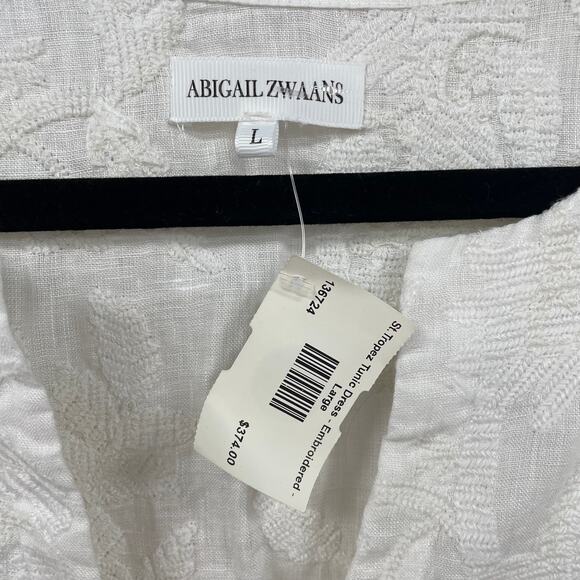 NWT $374 Abigail Zwaans St. Tropez Embroidered Tunic Dress Large - Picture 5 of 7